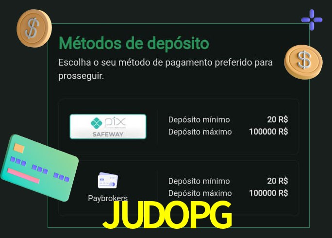 O cassino JUDOPGbet oferece uma grande variedade de métodos de pagamento